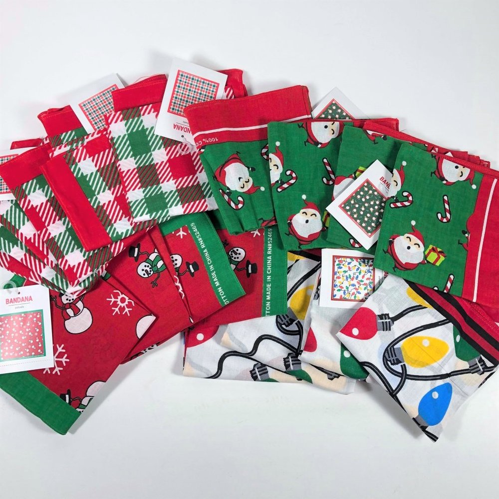 16 Christmas bandanas handkerchiefs